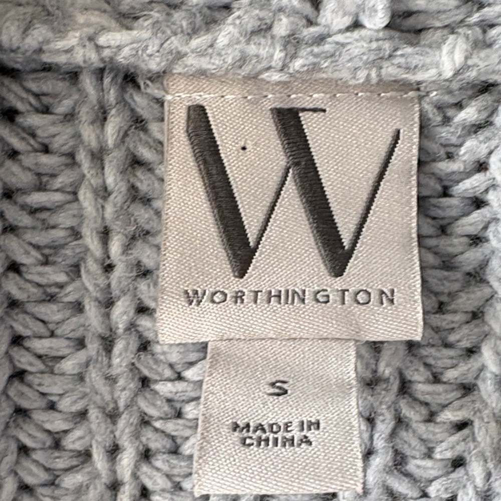 Worthington Women's Light Gray Cardigan Sweater - Picture 2 of 4